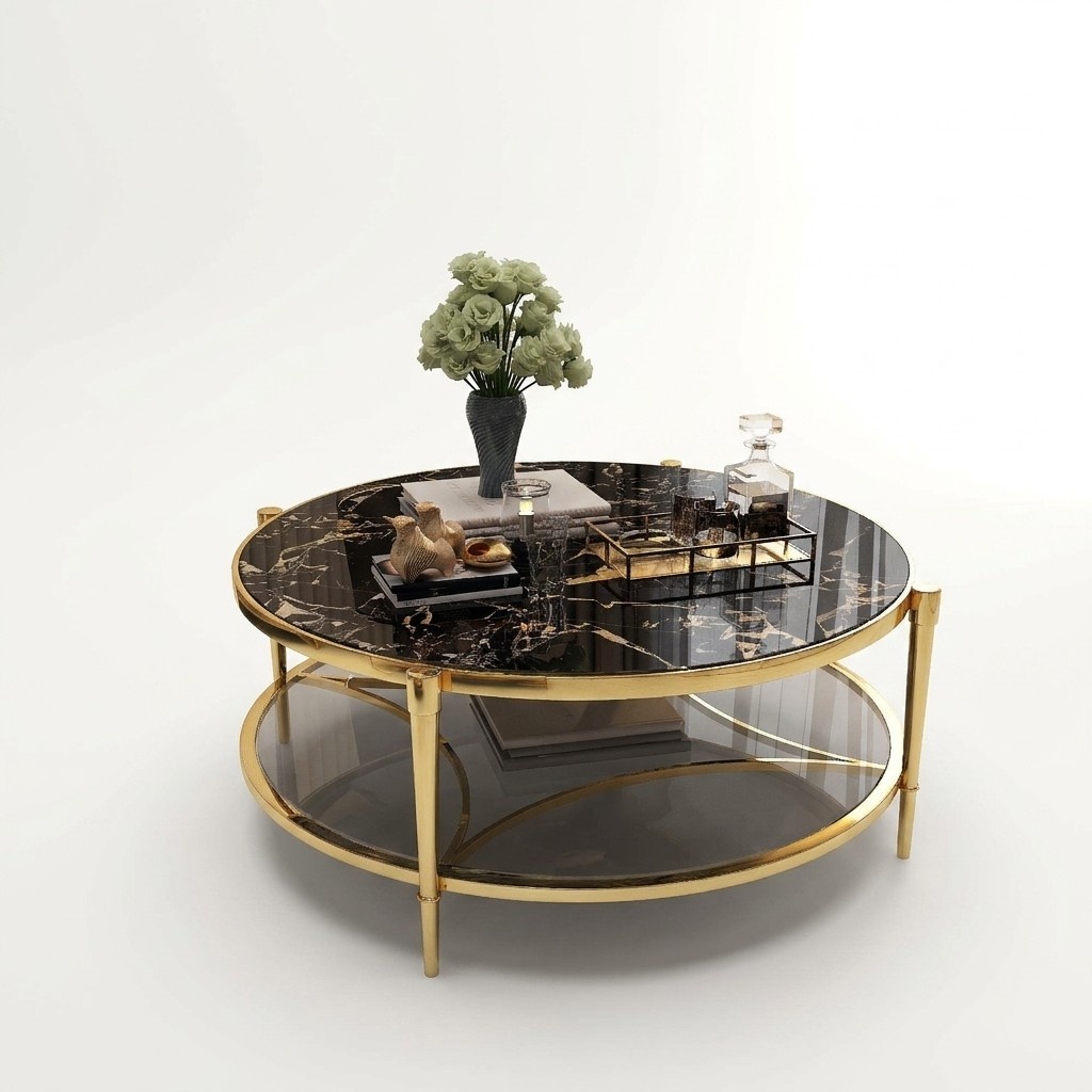 Couch Table Glass Sofa Round Side Designer Round Tables Metal Italy Furniture