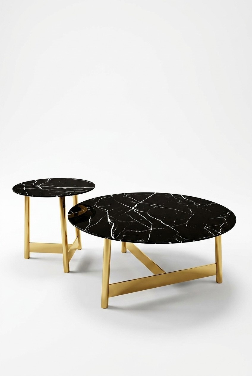 Couch Table Glass Sofa Round Side Tables Metal Italy Furniture Designer