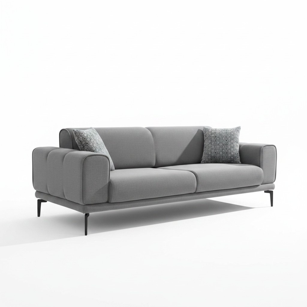 Couch three-seater sofa 3-seater fabric sofa upholstered sofa gray design sofa couches