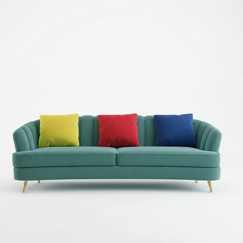 Couch velvet textile living room sofa couches Classic three-seater xl upholstery fabric !