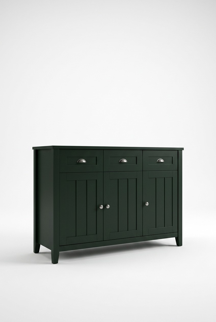 Country House Green Wooden Chests of Drawers Sideboard Tall Cabinet Dresser Sideboard