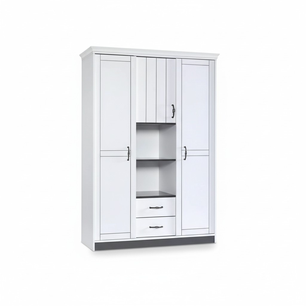 Country House Wardrobe Bedroom Furniture Wood White Cupboard Precious Wardrobes