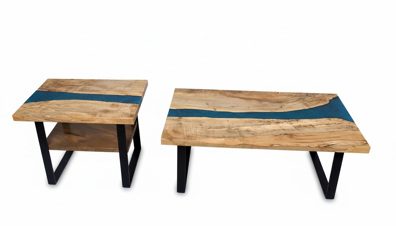 Custom-made table epoxy resin river real wood price per square meter tables