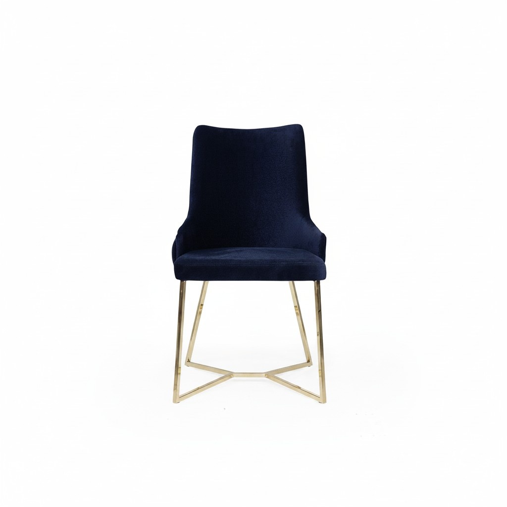 Dark Blue Chesterfield Chair Luxurious Single Seater Noble Dining Room Chairs