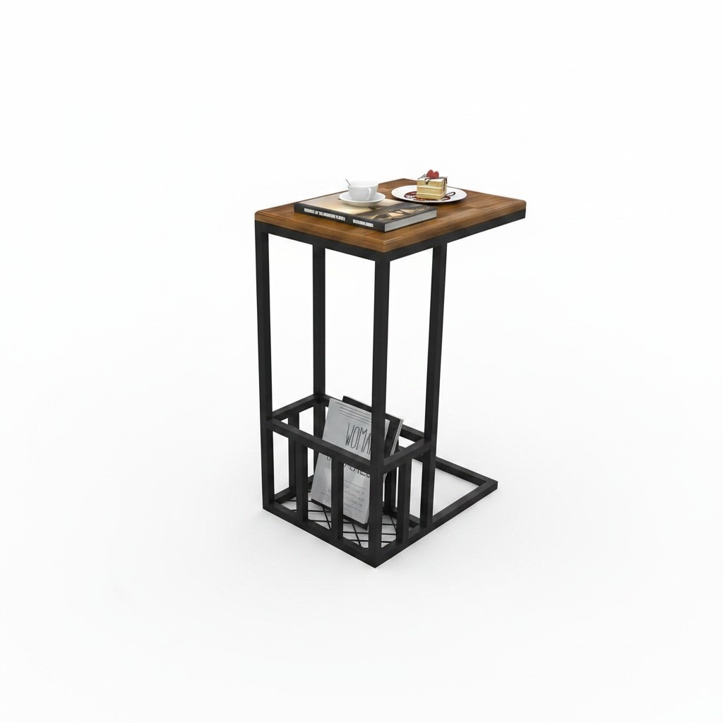Dark brown coffee table living room newspaper table elegant side table