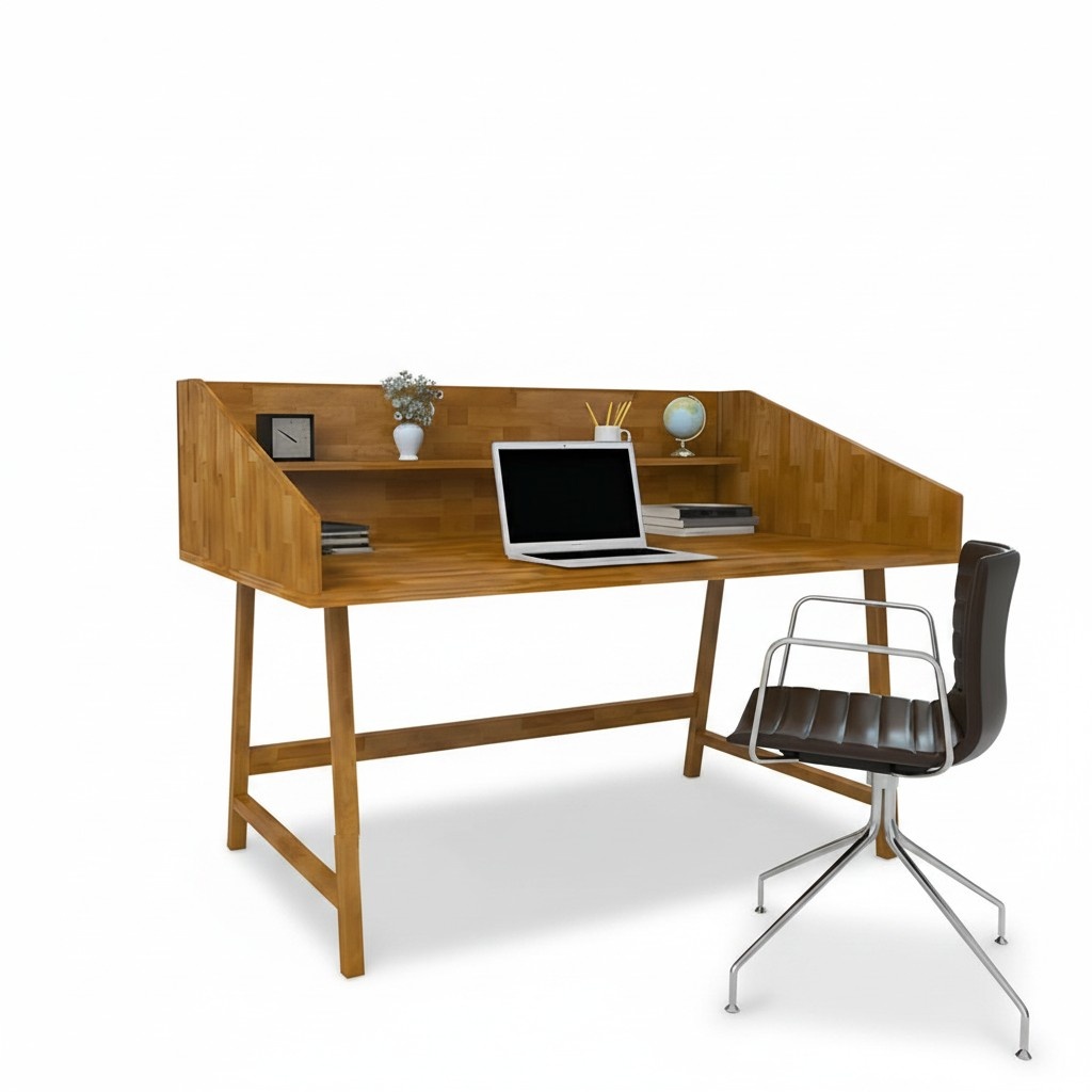 Dark brown living room table designer desk robust wooden furniture