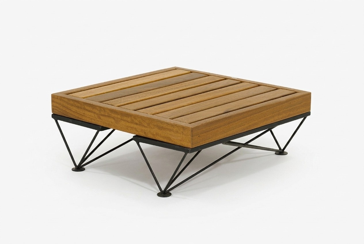 Dark brown elegant coffee table designer garden furniture luxurious wooden table