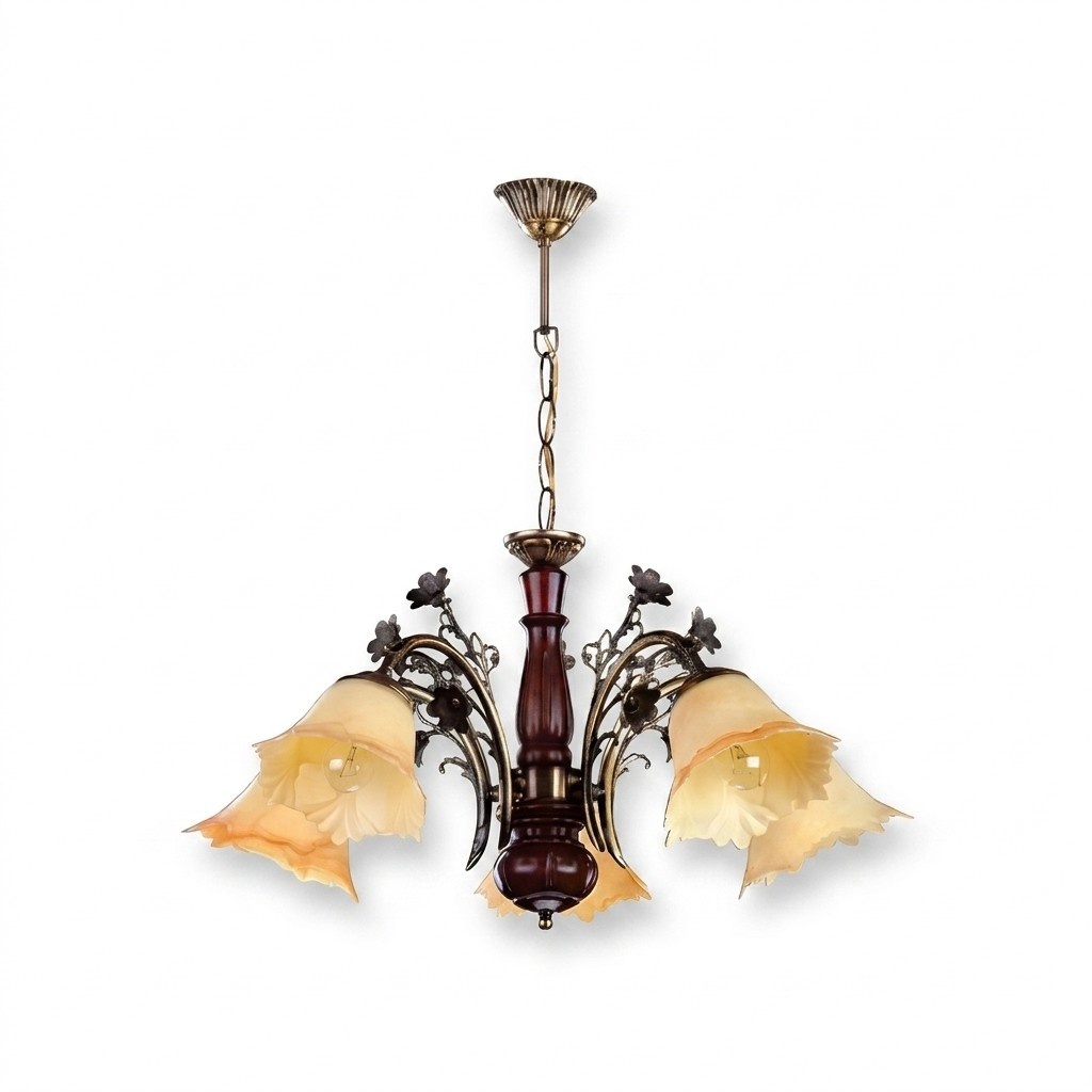Ceiling lamp flowers ceiling chandelier chandelier lamp glass beige
