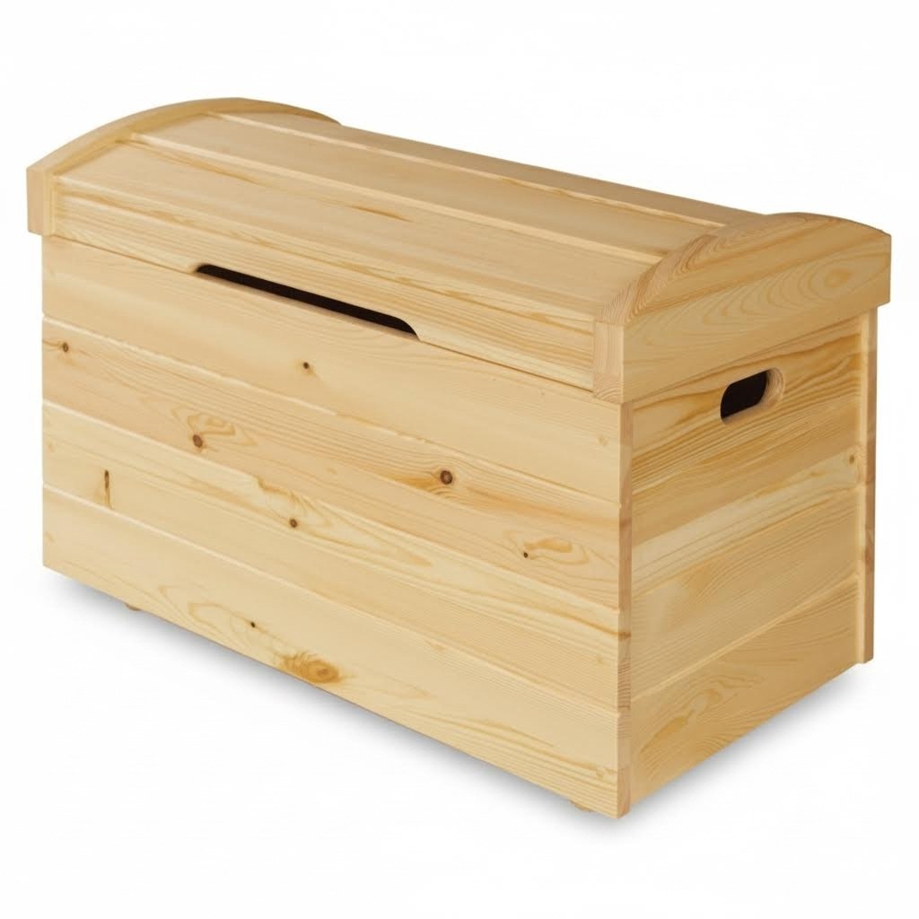 Decor box solid wood furniture handcrafted chest real wood 90x55cm