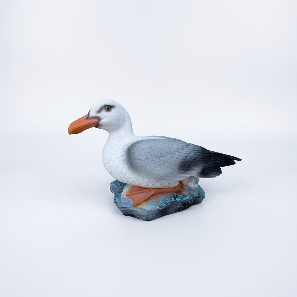 Decorative sculpture designed as an original colored duck on a stone 38cm