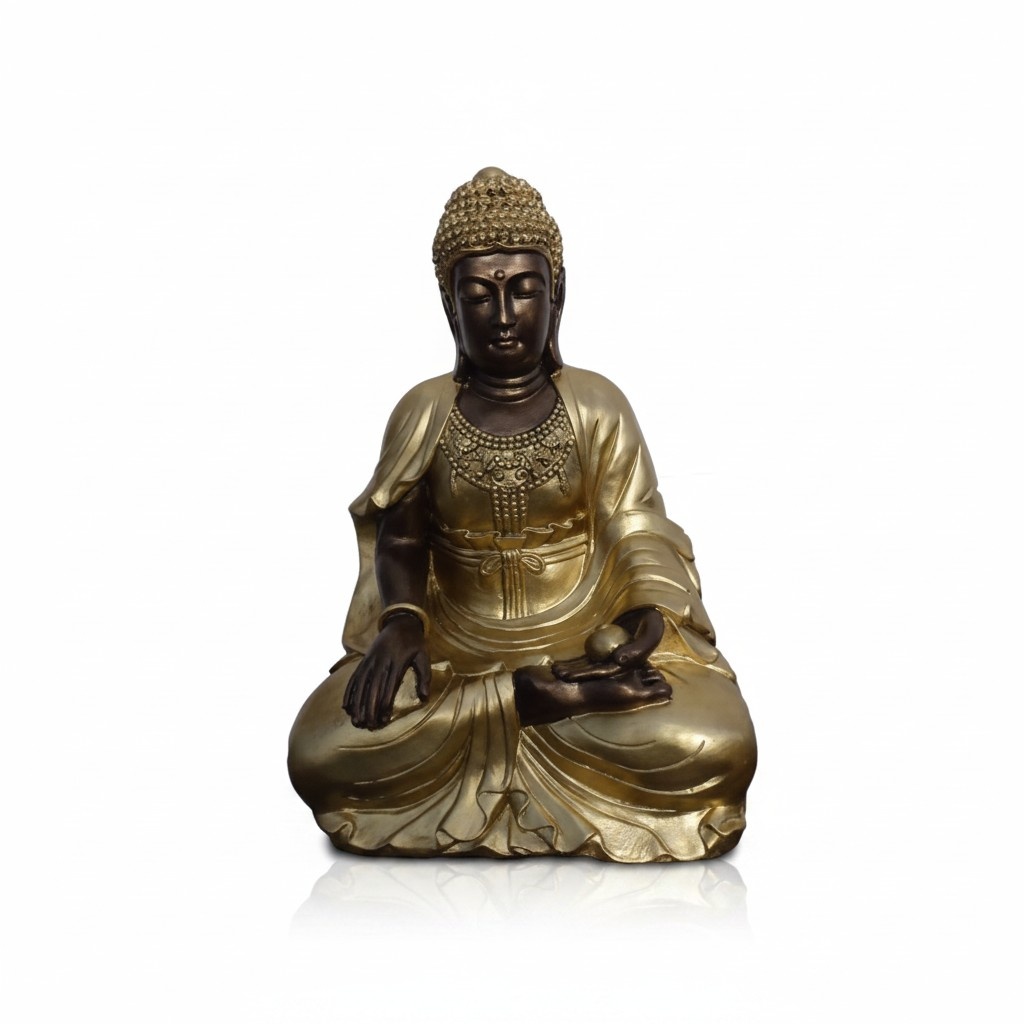 Golden Buddha figure decorative sculpture 55 cm height (B50)