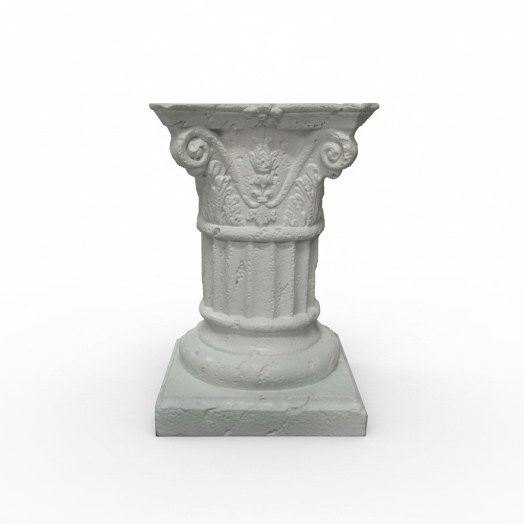Decorative column figure statue in antique corinthian pillar statue with natural obsolescence imitation 51cm height (C33A)