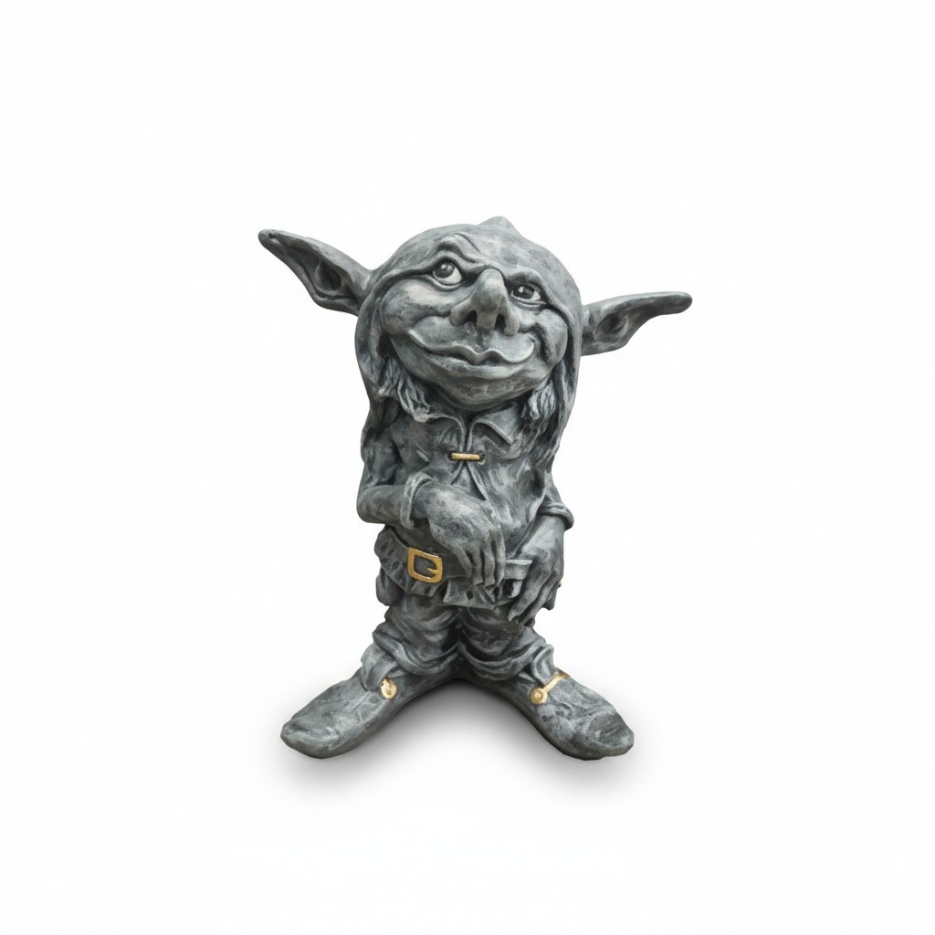 Decorative sculpture designed as a dark grey colored goblin figure 68cm