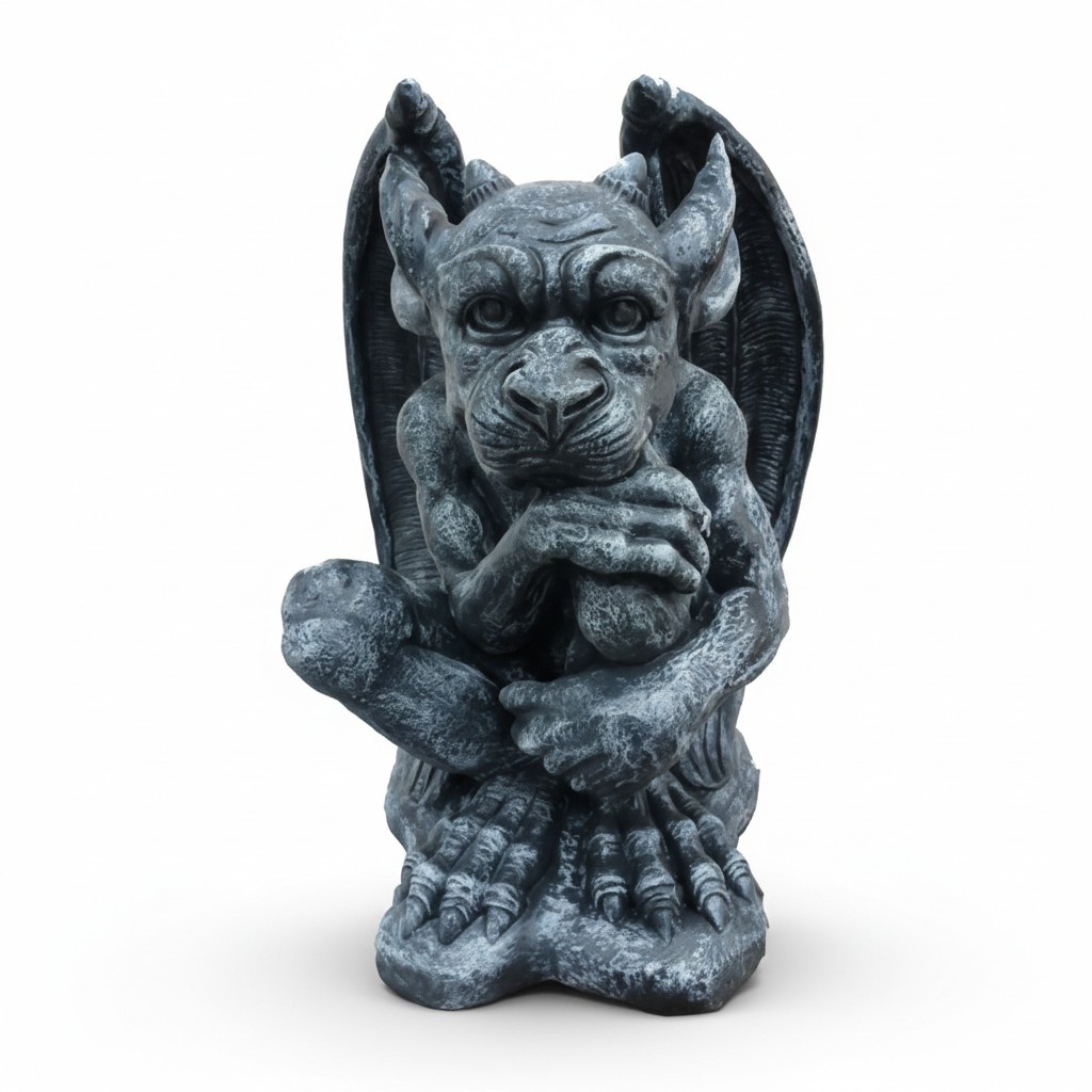 Decorative sculpture designed as a dark grey colored dragon goblin 38cm G2