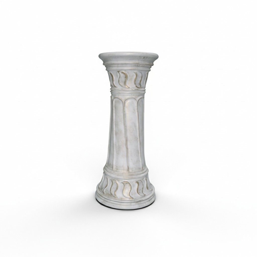 Antique style decorative white column designed round pillar 69 cm (C9)