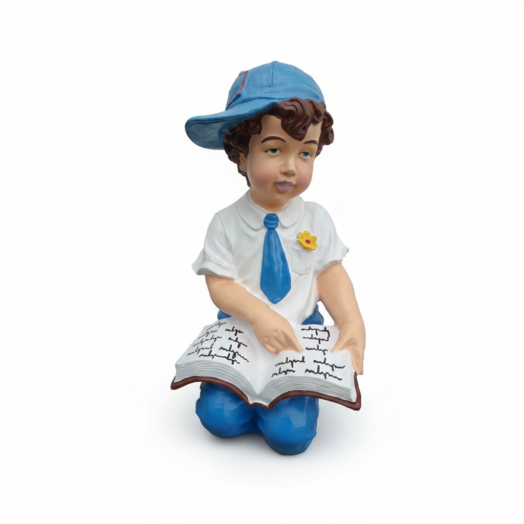 Decorative colorful figure designed as a boy reading a book 47cm P105