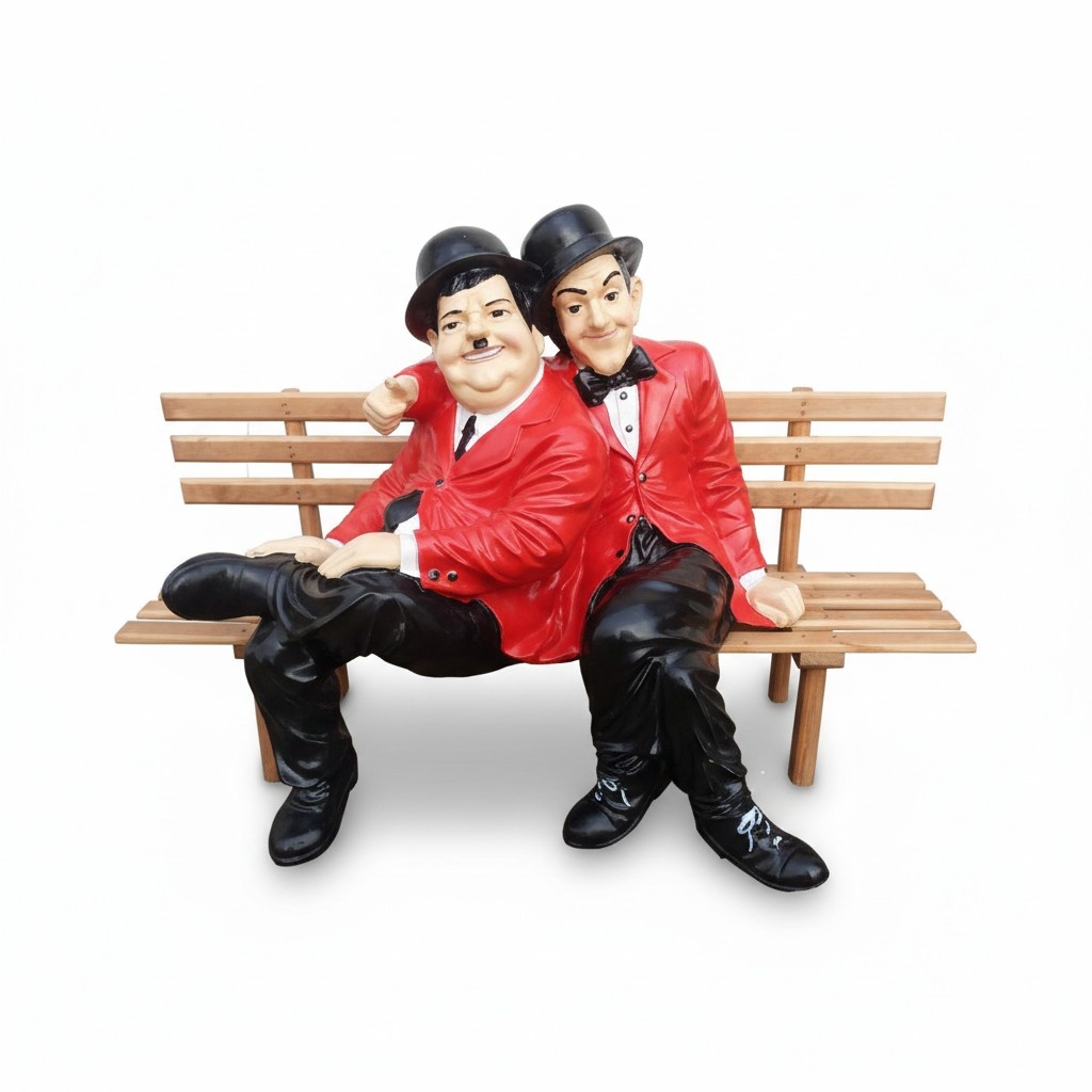 Flip & flap sitting on a wooden bench in red suits 47cm P102