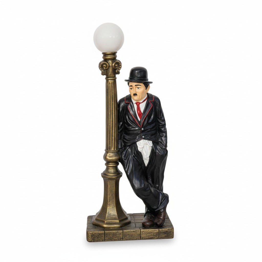 Lighting decor figure designed as flap with a golden post lamp 110cm WG2020 P1