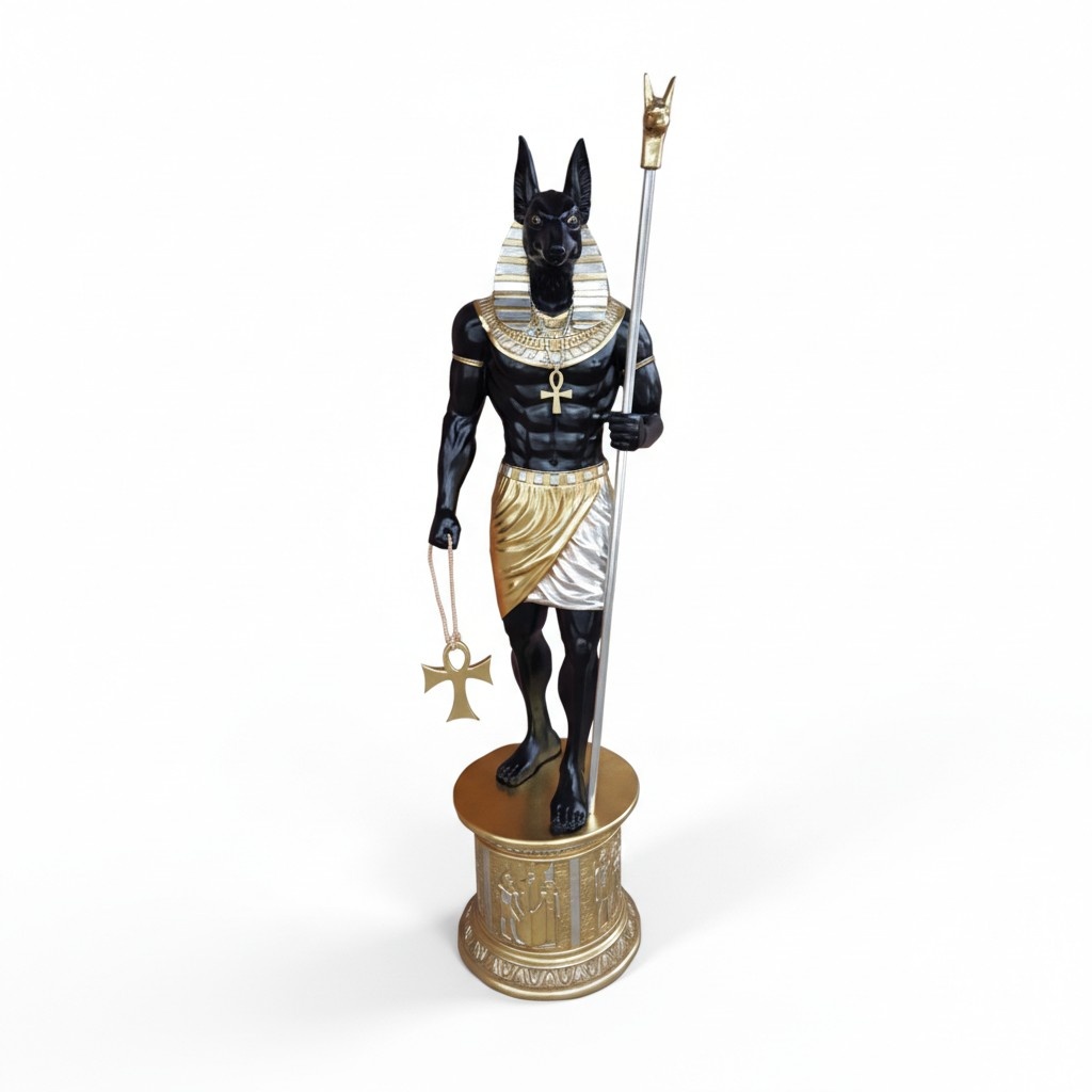 Ancient egyptian seth figure sculpture in black colored 250 cm height WG2020 E80
