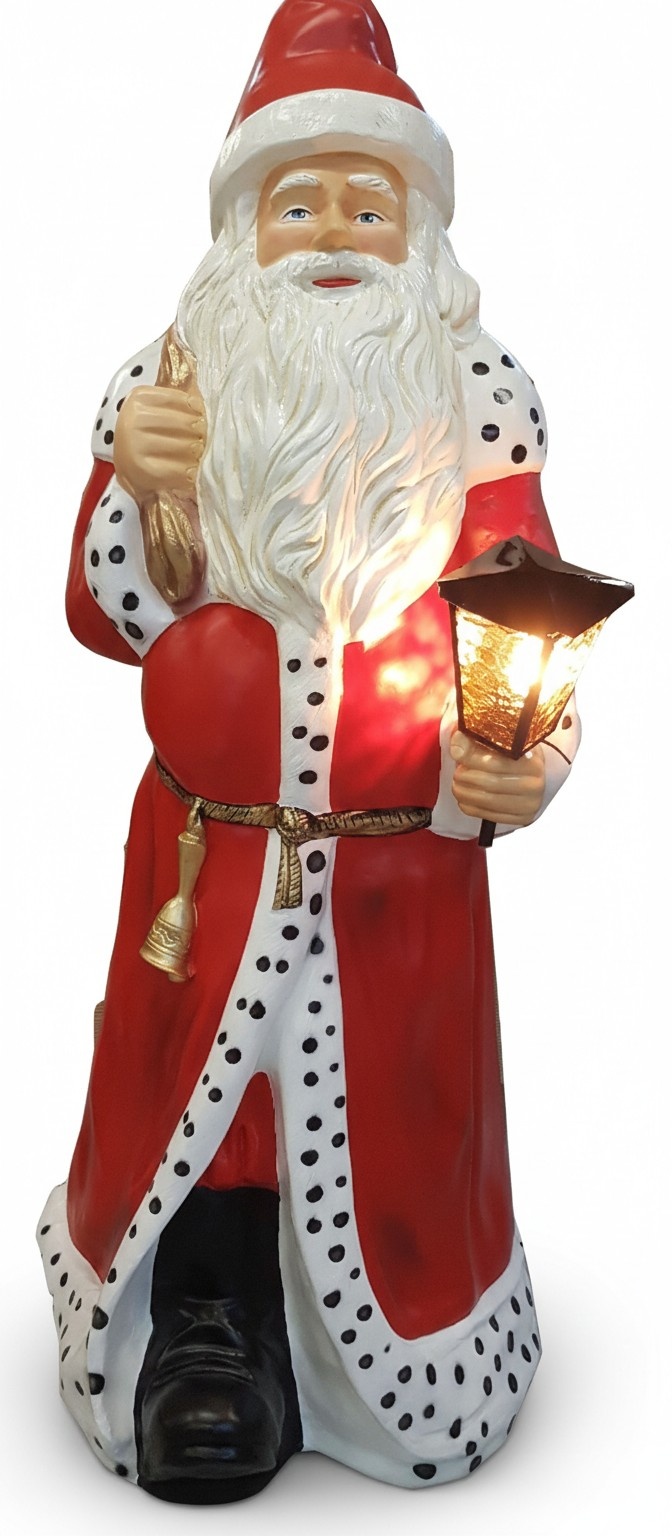 Decorative sculpture of santa-claus with a lamp figure 190cm height