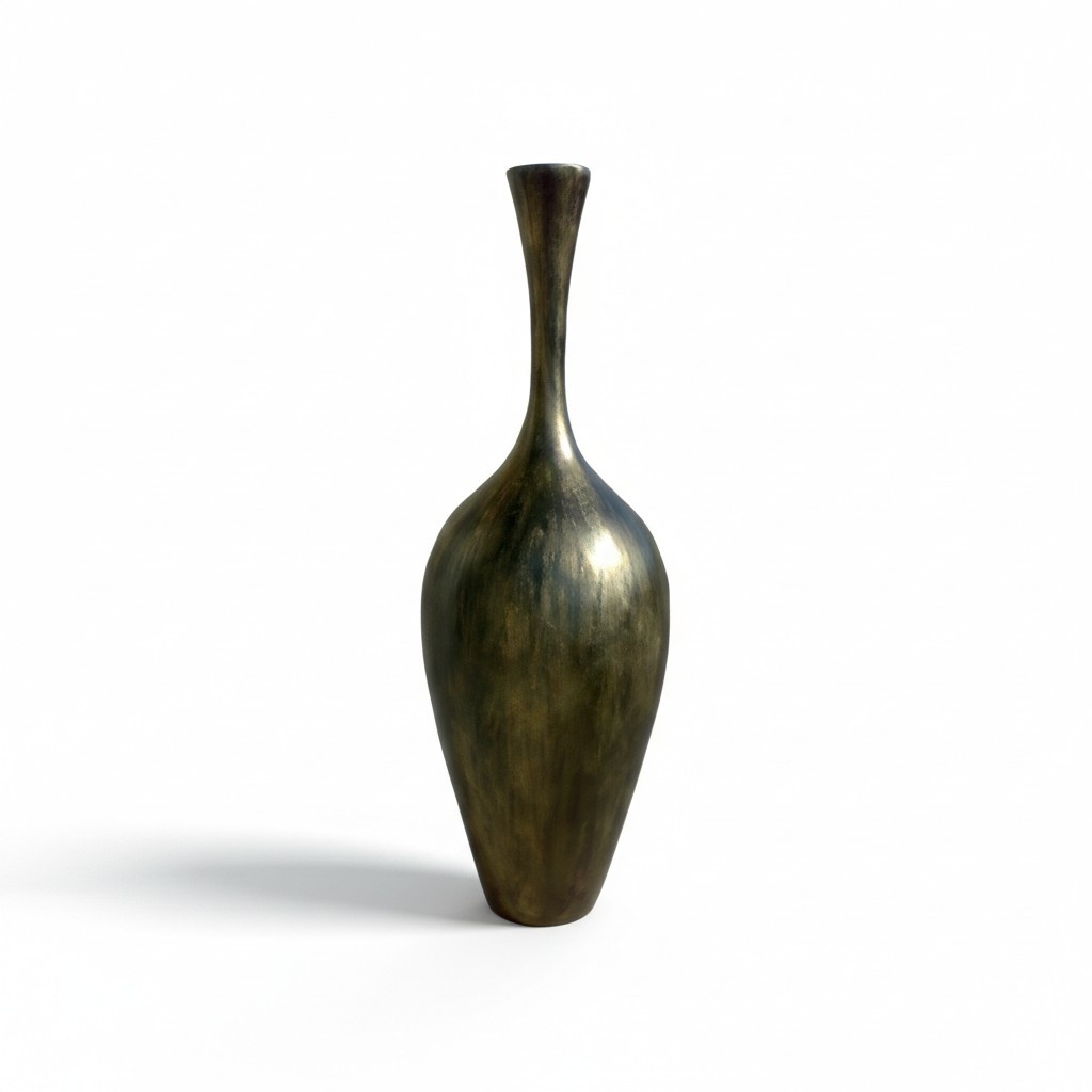 Decorative bronze colored flower vase in antique decor style 130x45cm L57