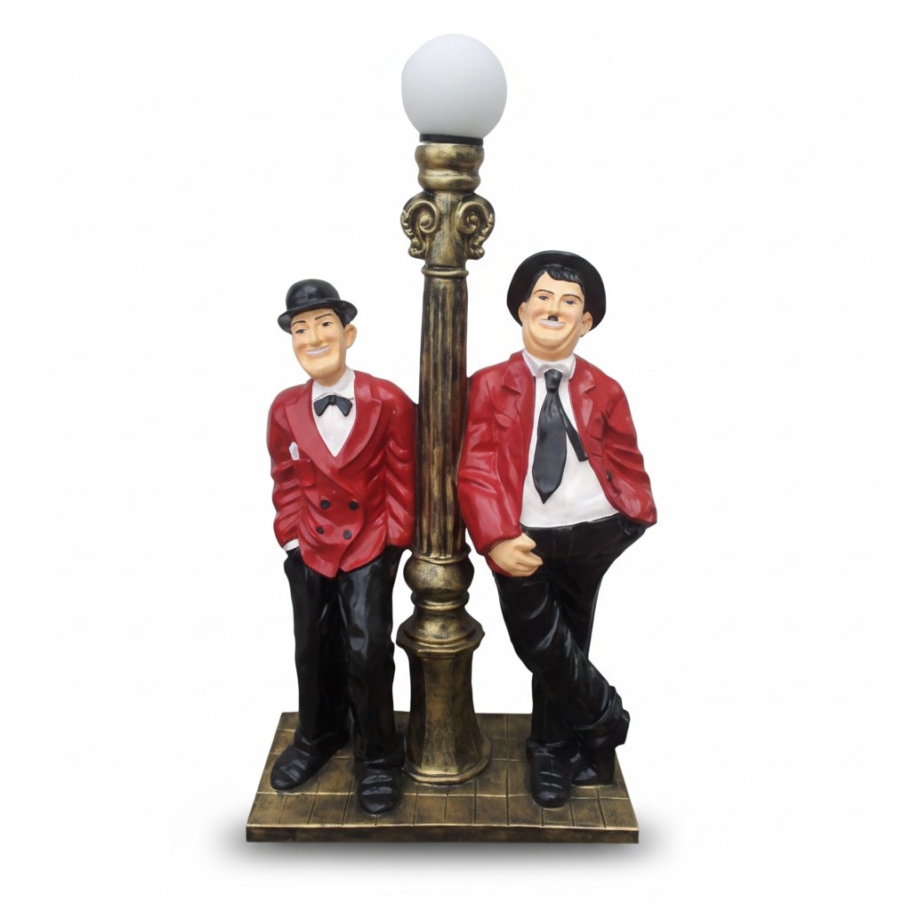 Lighting decor figure designed as flip & flap with a post lamp 110cm