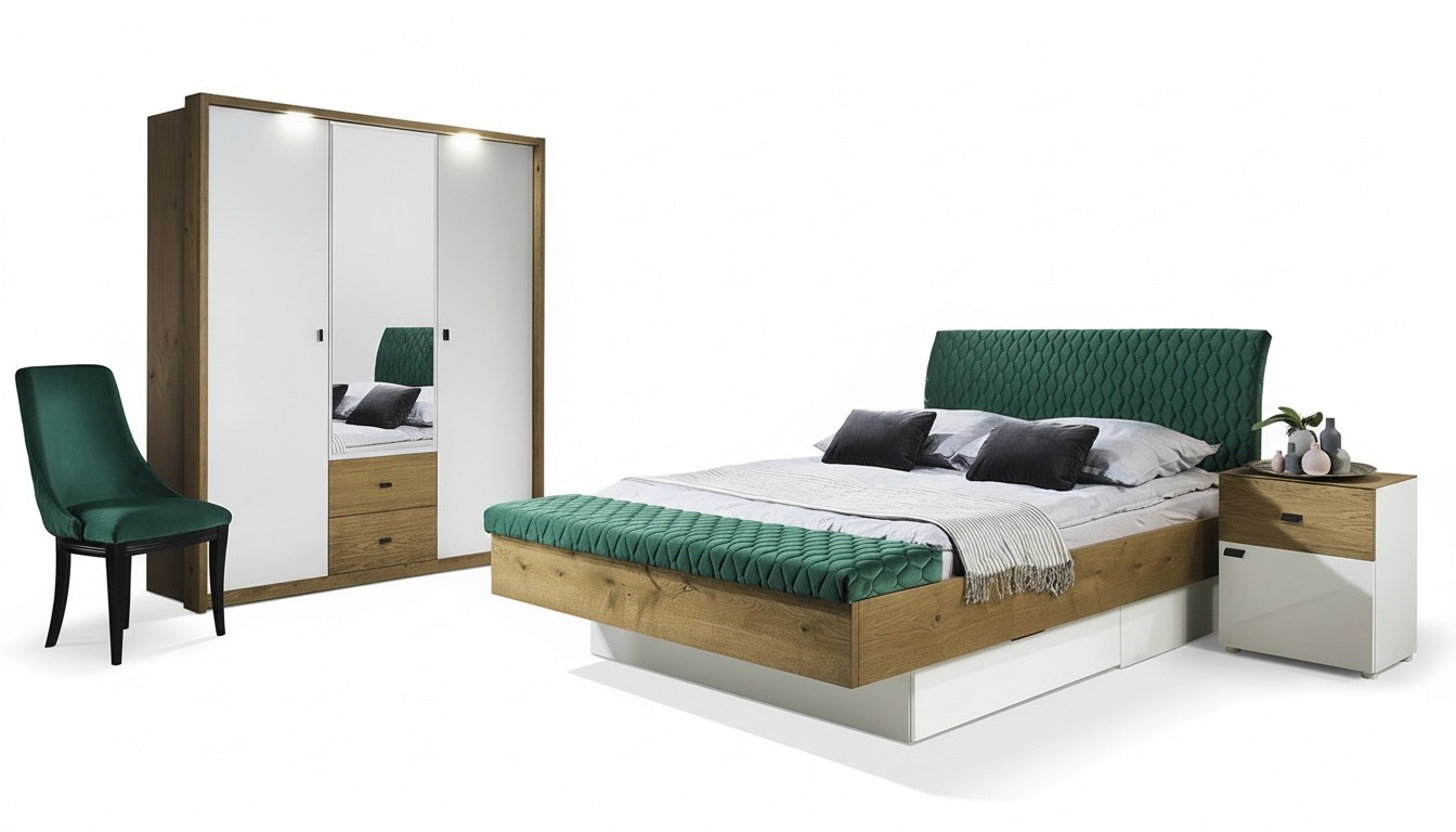 Designer Upholstered Bed Beds Fabric Wood Luxury Marriage Bed 180x200cm Double Bed