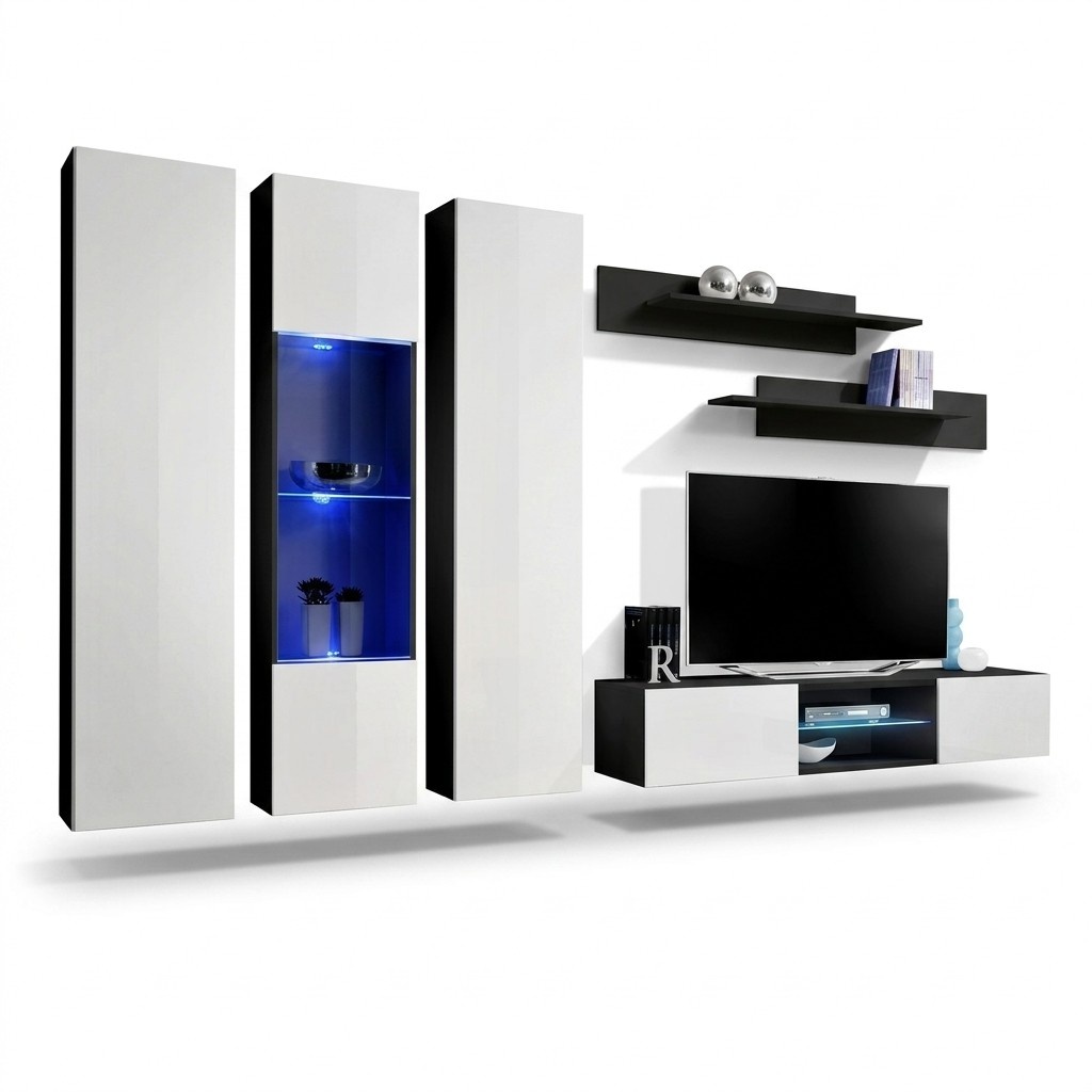 Living Room Complete Wall Shelves Wall Cabinet Hanging Cabinet Wood Furnishings