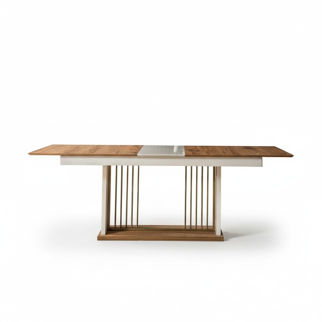 Brown extending table dining room rectangular wooden kitchen table fine furniture