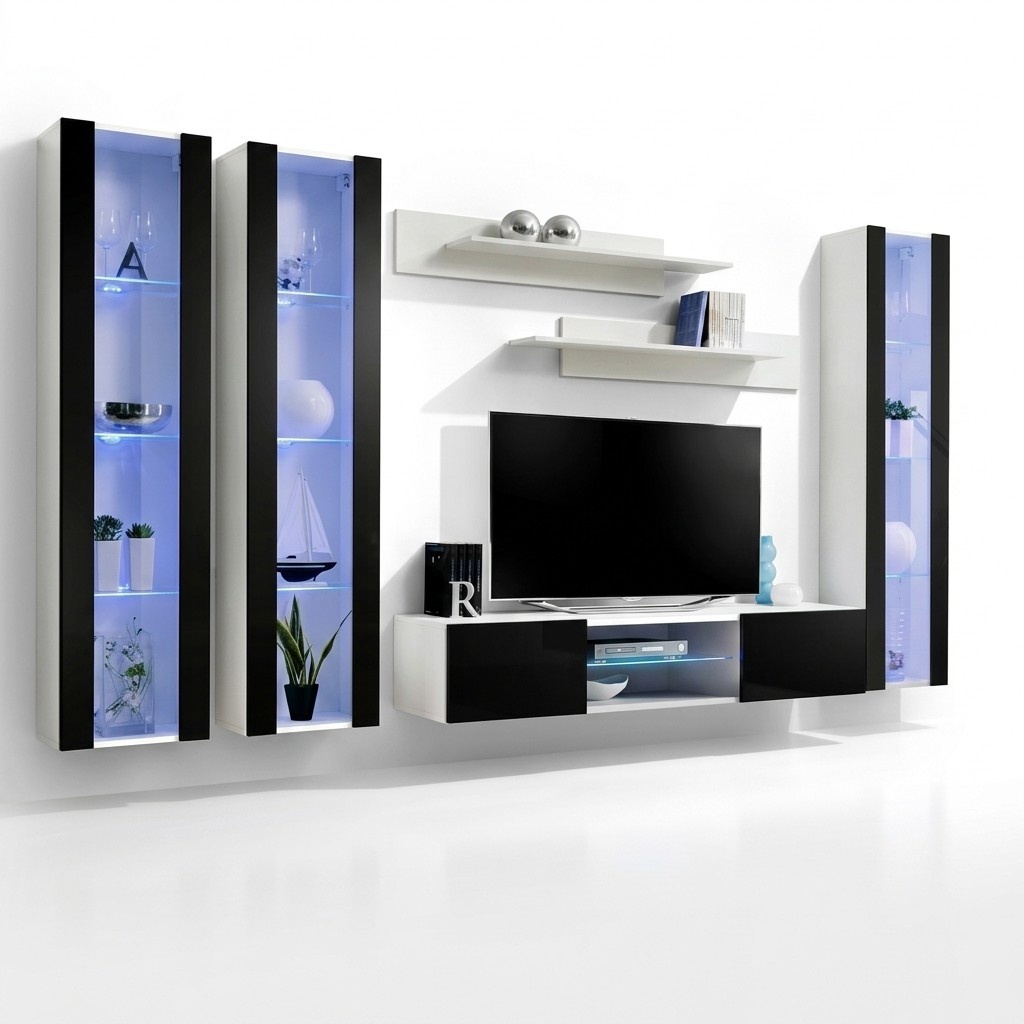 Living Room Set Living Wall Hanging Cabinet Modern Complete Design New