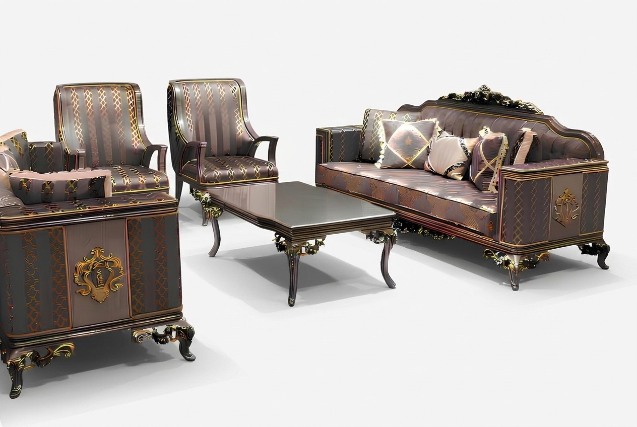 Deluxe Living Room Sofa Set 3+3 Seater Modern Sofa Elegant