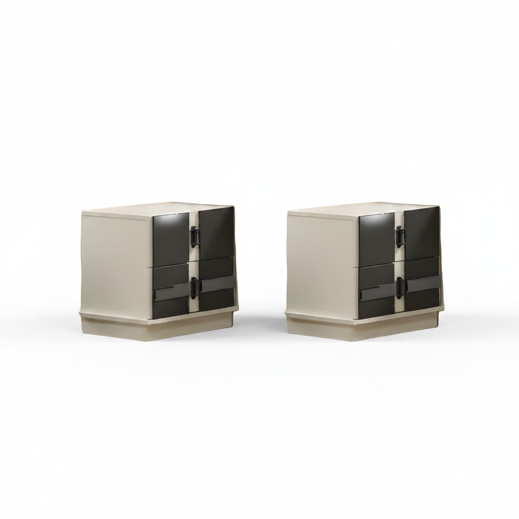 Design 2x Nightstands Wooden Furniture Bedroom Modern Decor