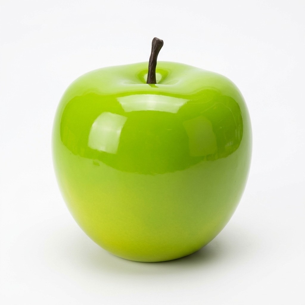 Full gloss green colored decorative sculpture of an apple 55x55cm b454