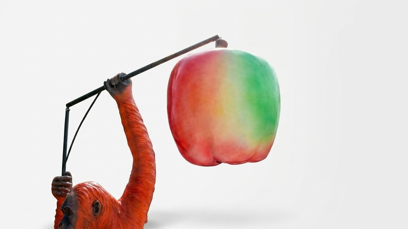 Natural colored red green decor figure suspencion apple 72x60x60cm