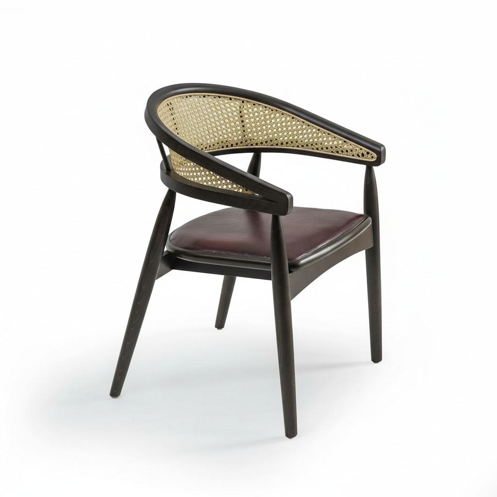 Design armchair brown wooden chair new furniture seat dining room furnishings