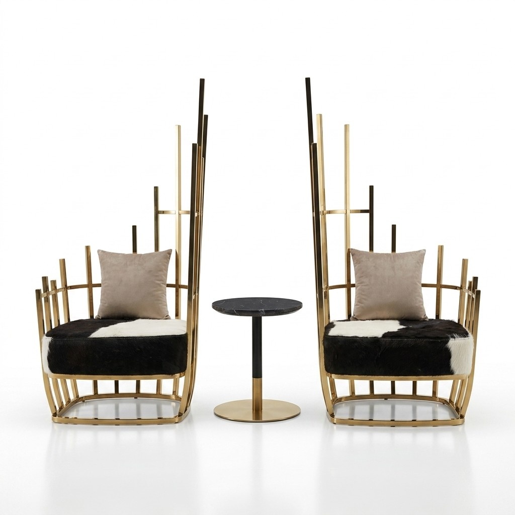 Design Armchair Metal Lounge 4x Set New Garniture Chair Chairs Relax Group