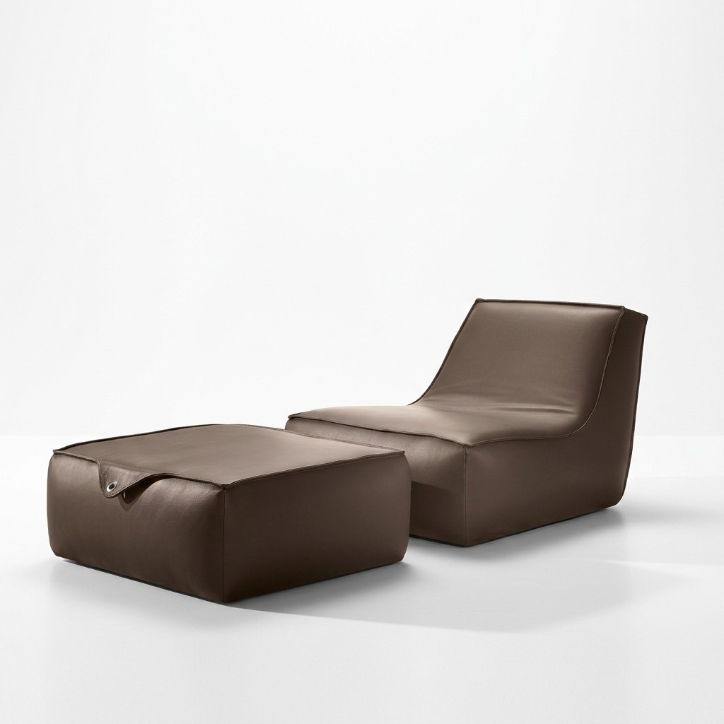 Design Armchair Stool Luxury Single Seater Modern Grey Leather Furniture Single Seater Prianera