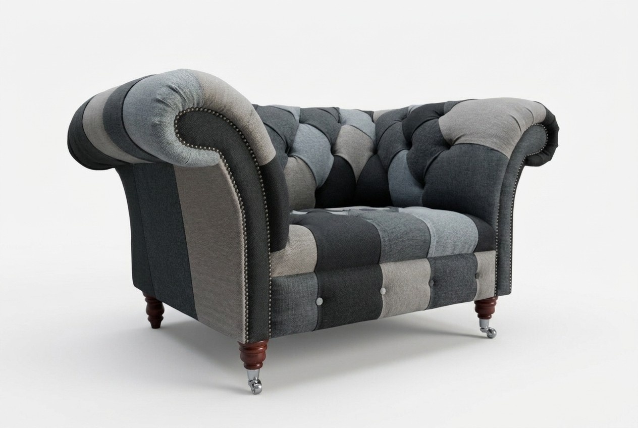 Design Armchair Textile Luxury TV Couch 1,5 Seater Lounge Club Sofa Relax New