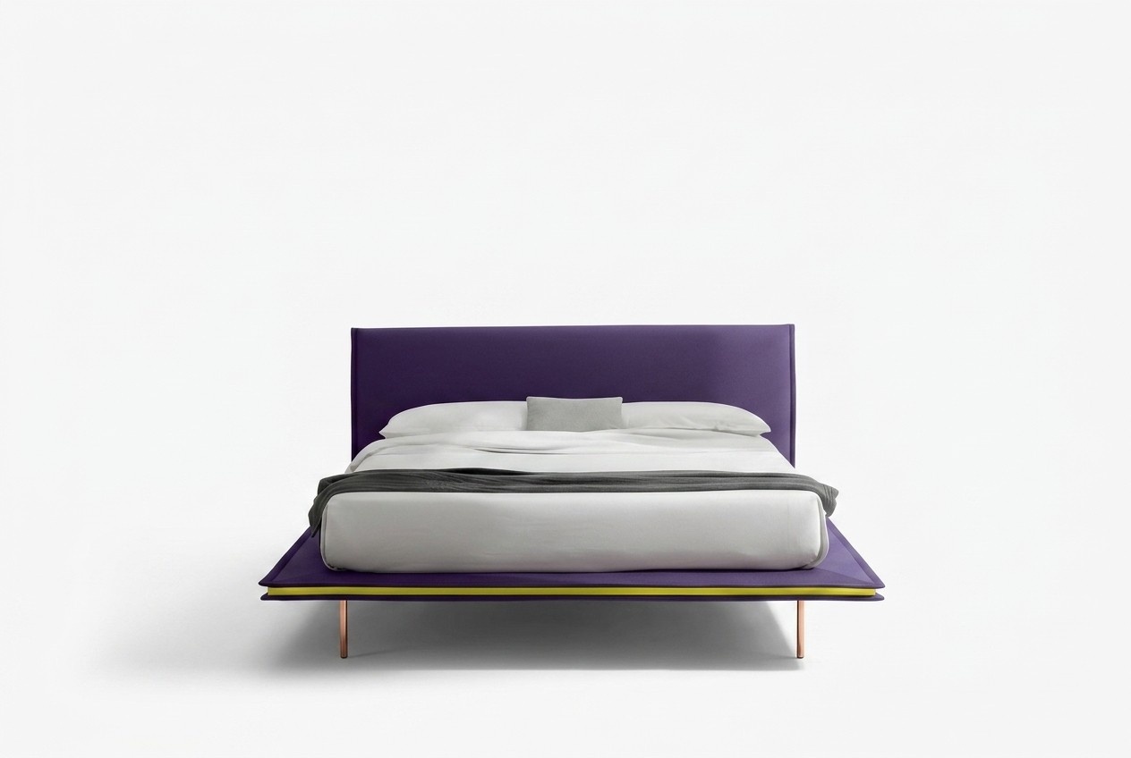 Design Bed 140x200cm Cushion Luxury Beds Double Hotel Sleeping Room Wood New