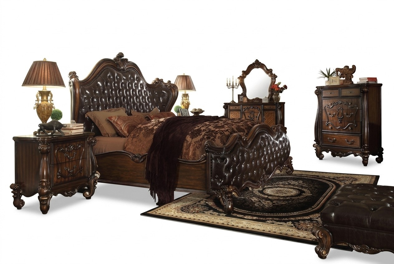 Chesterfield design classic style massive royal leather double bed 180x200cm size