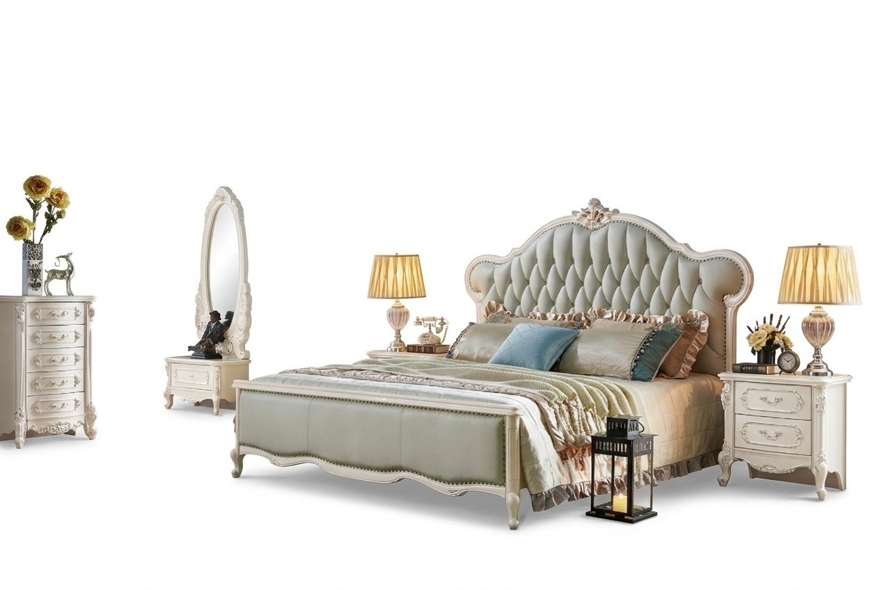 Design Bedroom 5 Piece Complete Set Bed Dresser Bedside Table Bedroom New