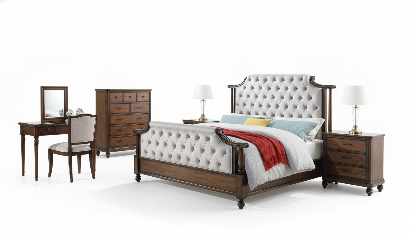 Design Bedroom 6 Piece Bedroom Complete Set Bed Bedside Table Chest of Drawers New