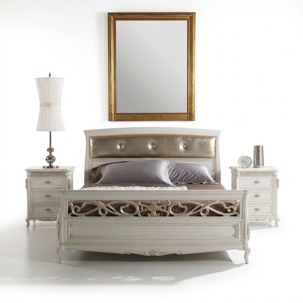 Design Bedroom Furniture Double Bed Solid Wood Vaccari cav giovanni