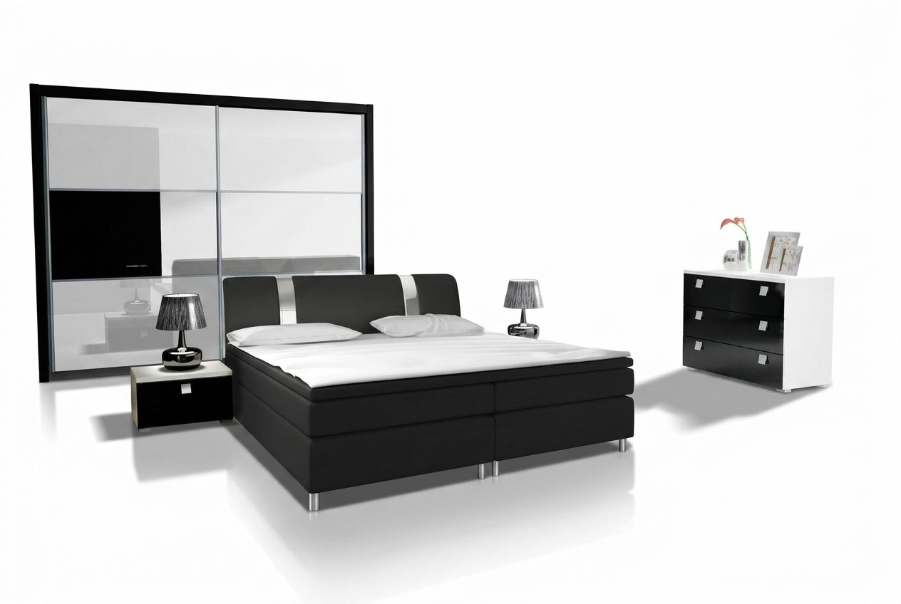 Design Bedroom Modern Sets Complete Wardrobe Bed Commode Bedside Table