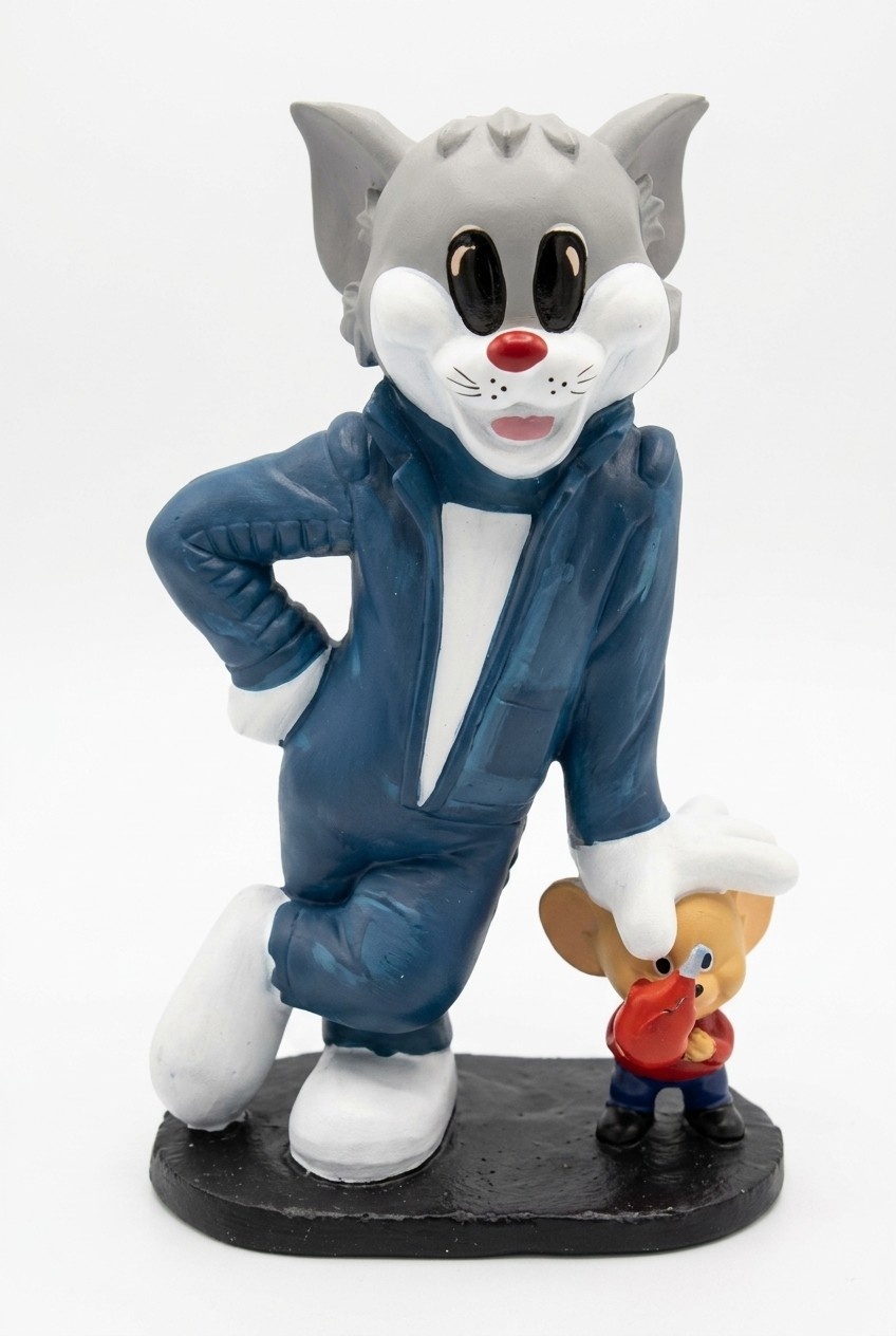 Design Cat Mouse Figurine Statue Sculpture Figures Sculptures Decoration New F9