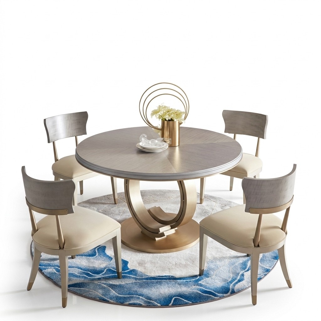 Design Chair Set 4x Luxury Chairs Seat Upholstery Group Armchair Set New