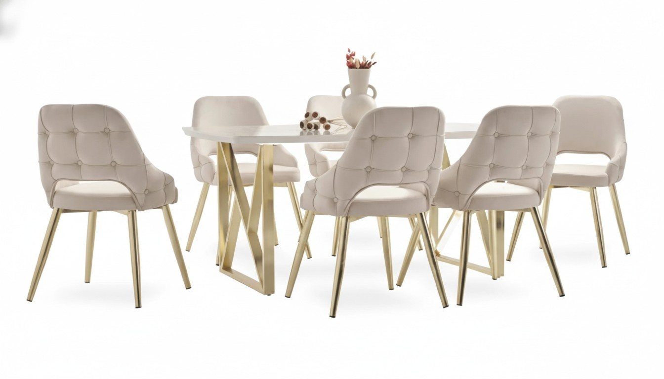 Design chair set dining chair group lounge table 7 pieces