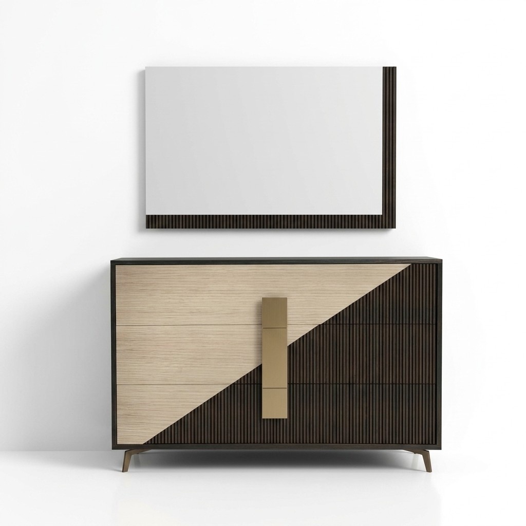 Design Chest of Drawers Wood Dresser Modern Sideboard High Cabinet New Premium Living Room