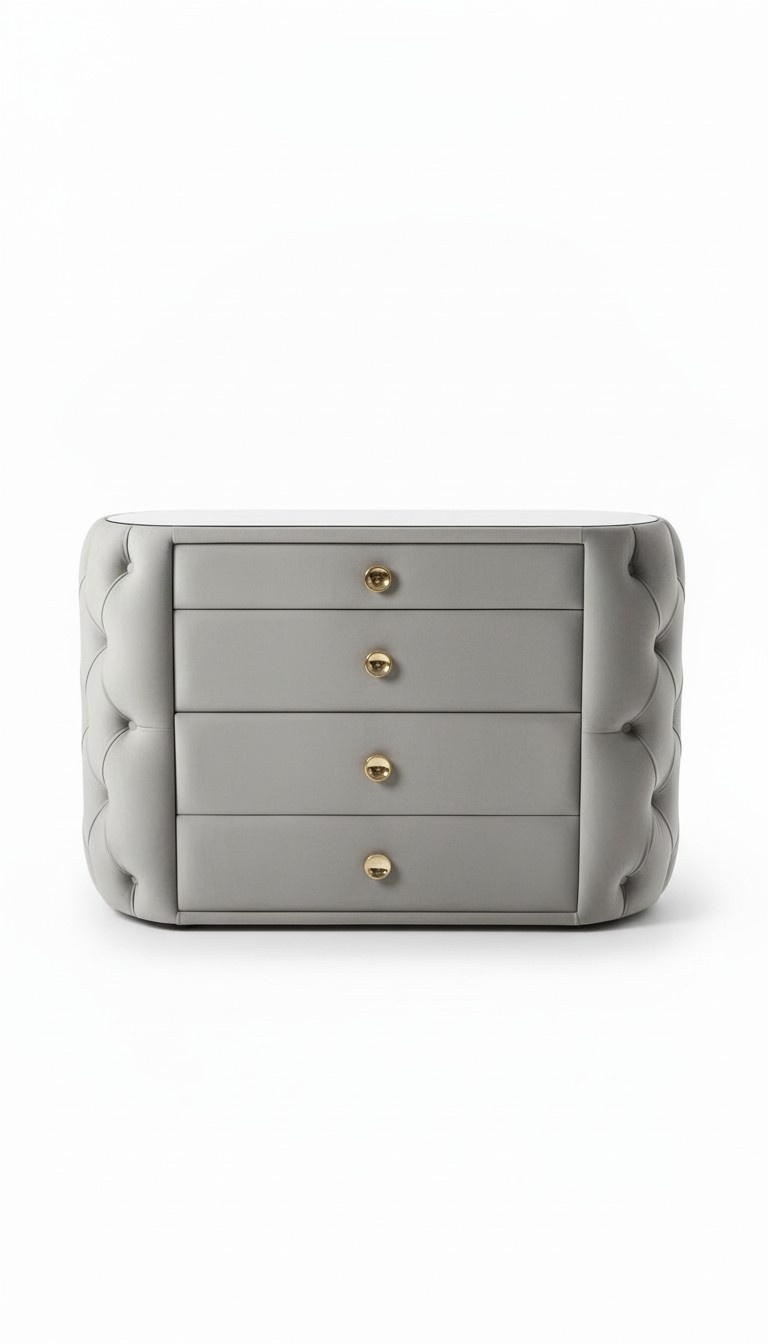 Design chest of drawers with 4 drawers drawer cabinet wooden textile new