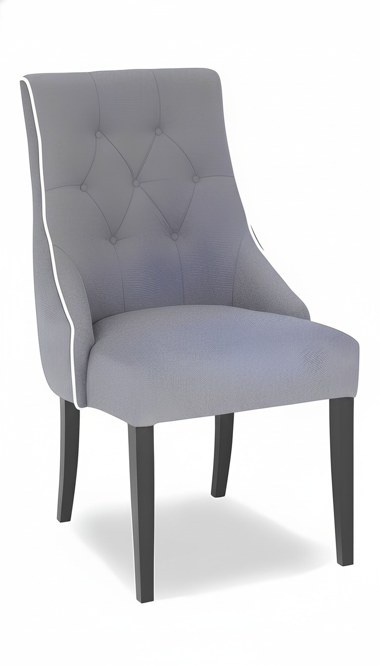 Designer 4x set modern chesterfield style chairs velvet soft seats & backrest NEW